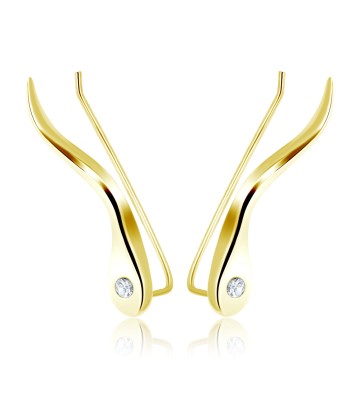 Gold Plated Silver Earring Slender Design EL-105-GP